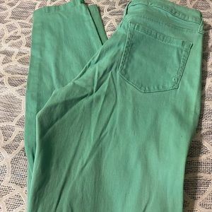 Mint green skinny jeans
